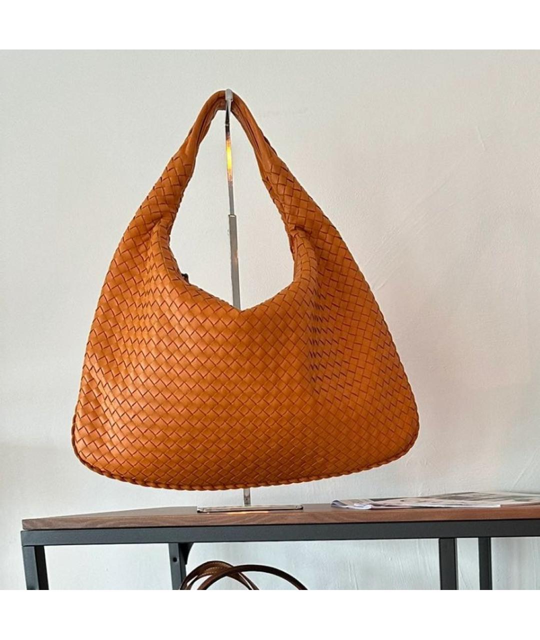 BOTTEGA VENETA Оранжевая кожаная сумка через плечо, фото 6