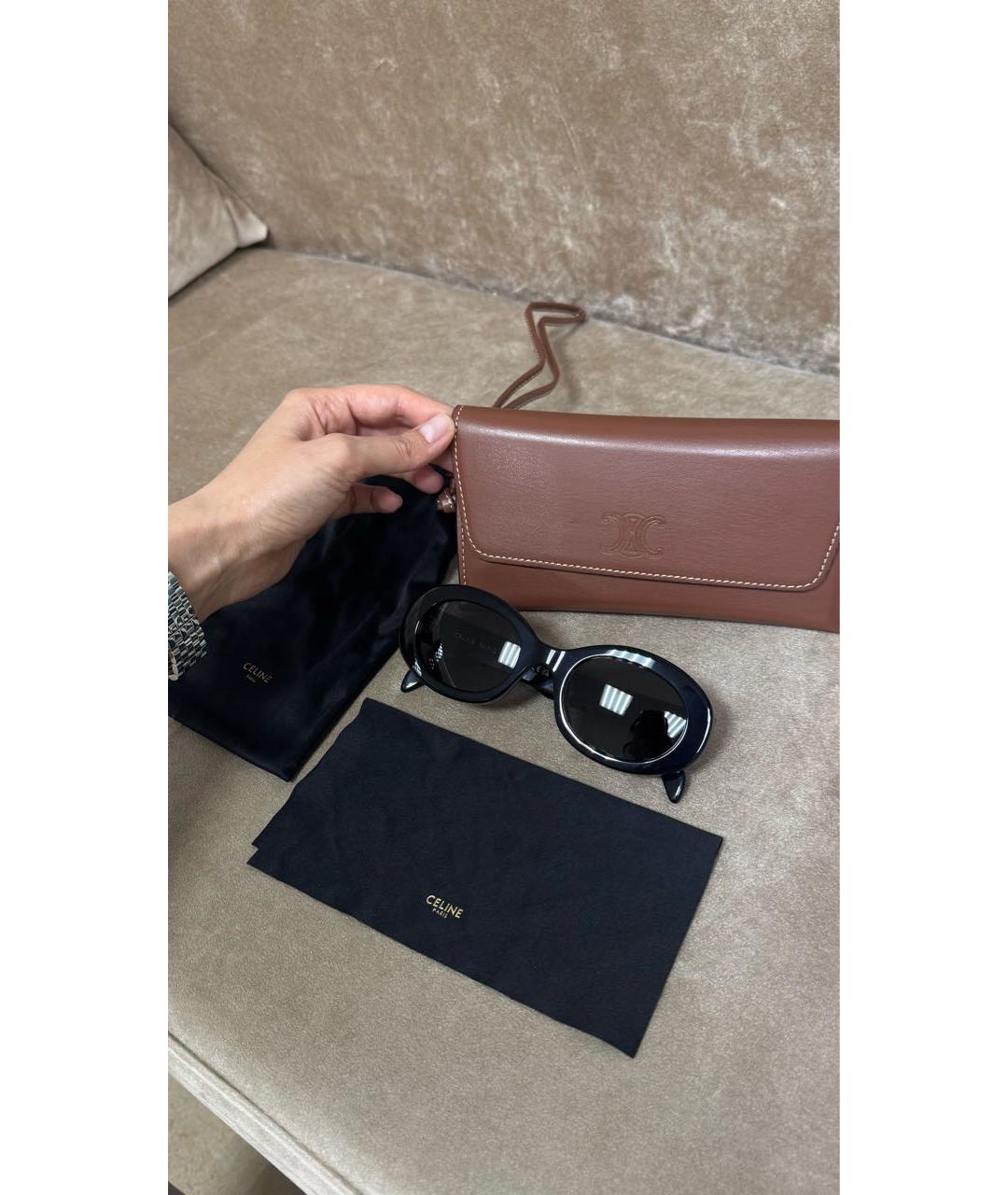 CELINE Черные пластиковые солнцезащитные очки, фото 4