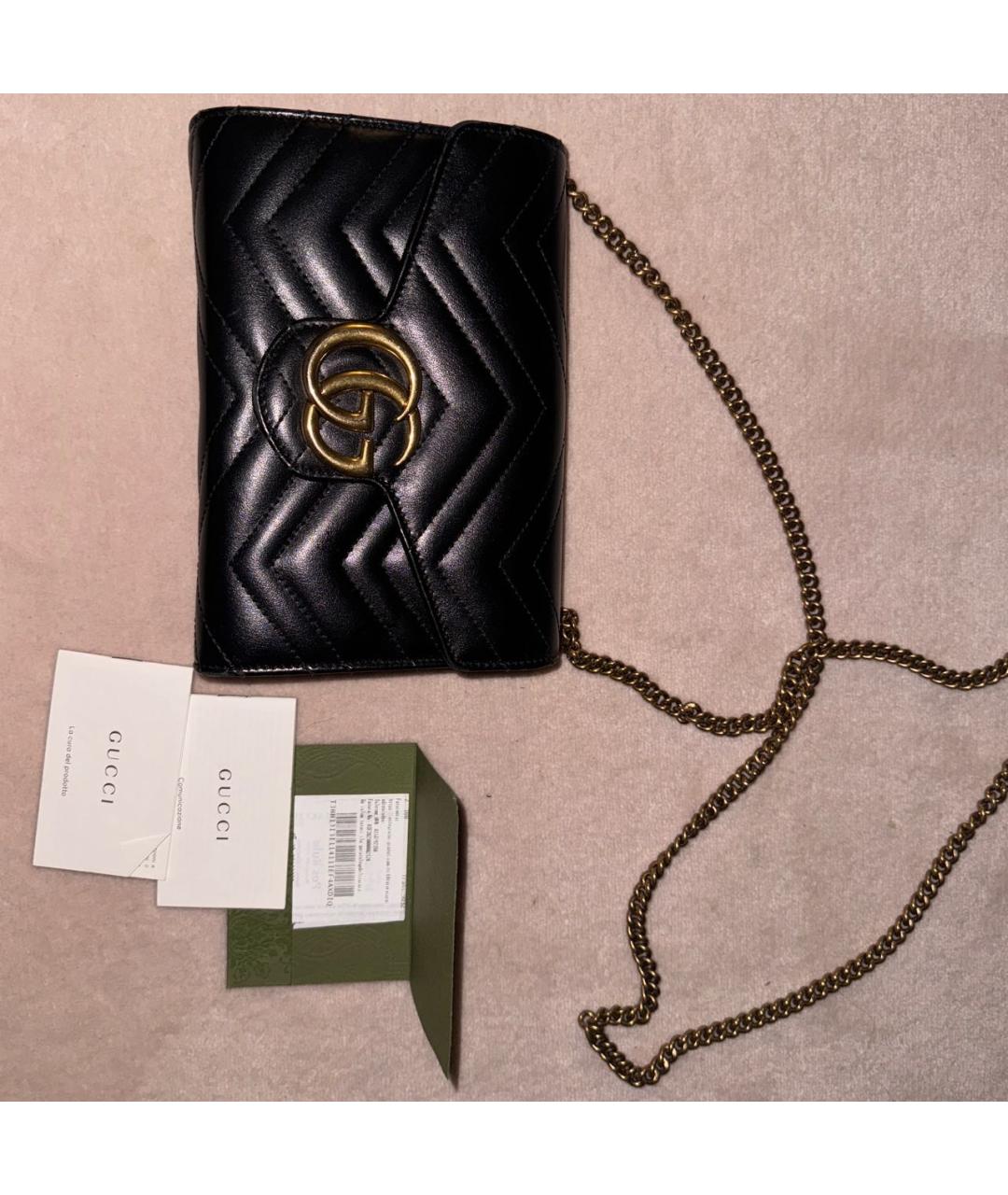 GUCCI Черная кожаная сумка через плечо, фото 6