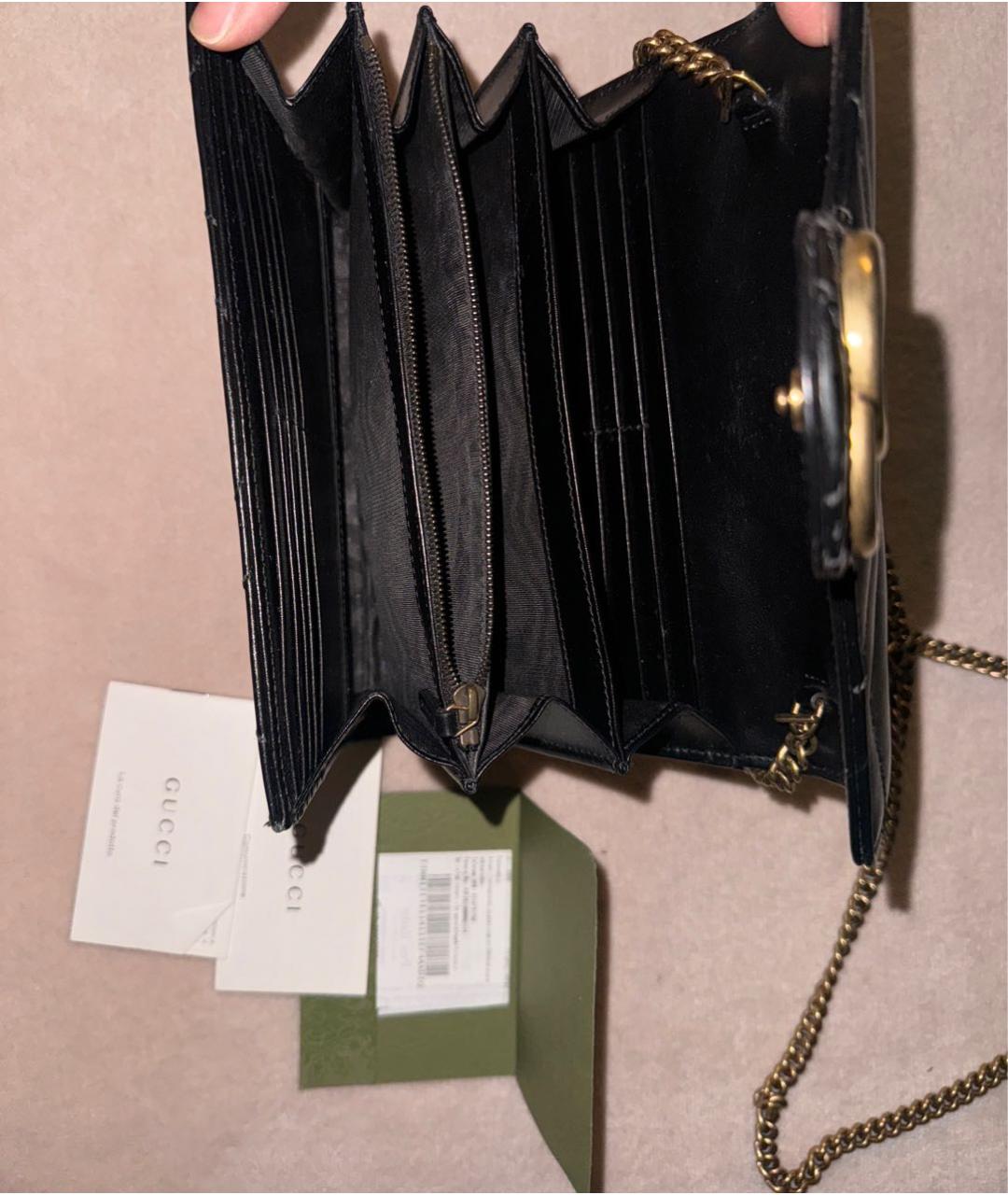 GUCCI Черная кожаная сумка через плечо, фото 4