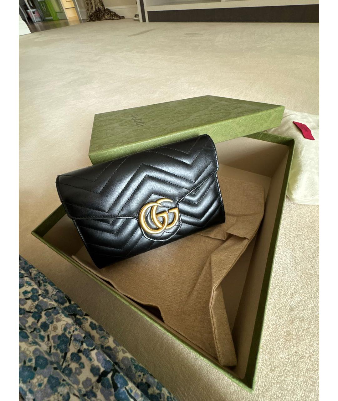 GUCCI Черная кожаная сумка через плечо, фото 8