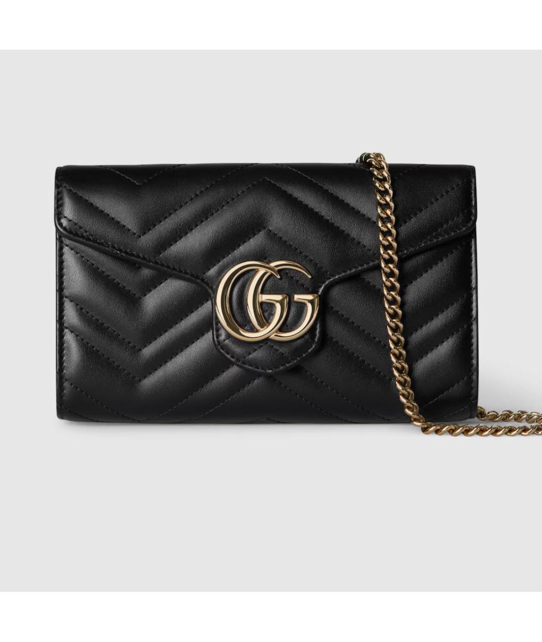 GUCCI Черная кожаная сумка через плечо, фото 8