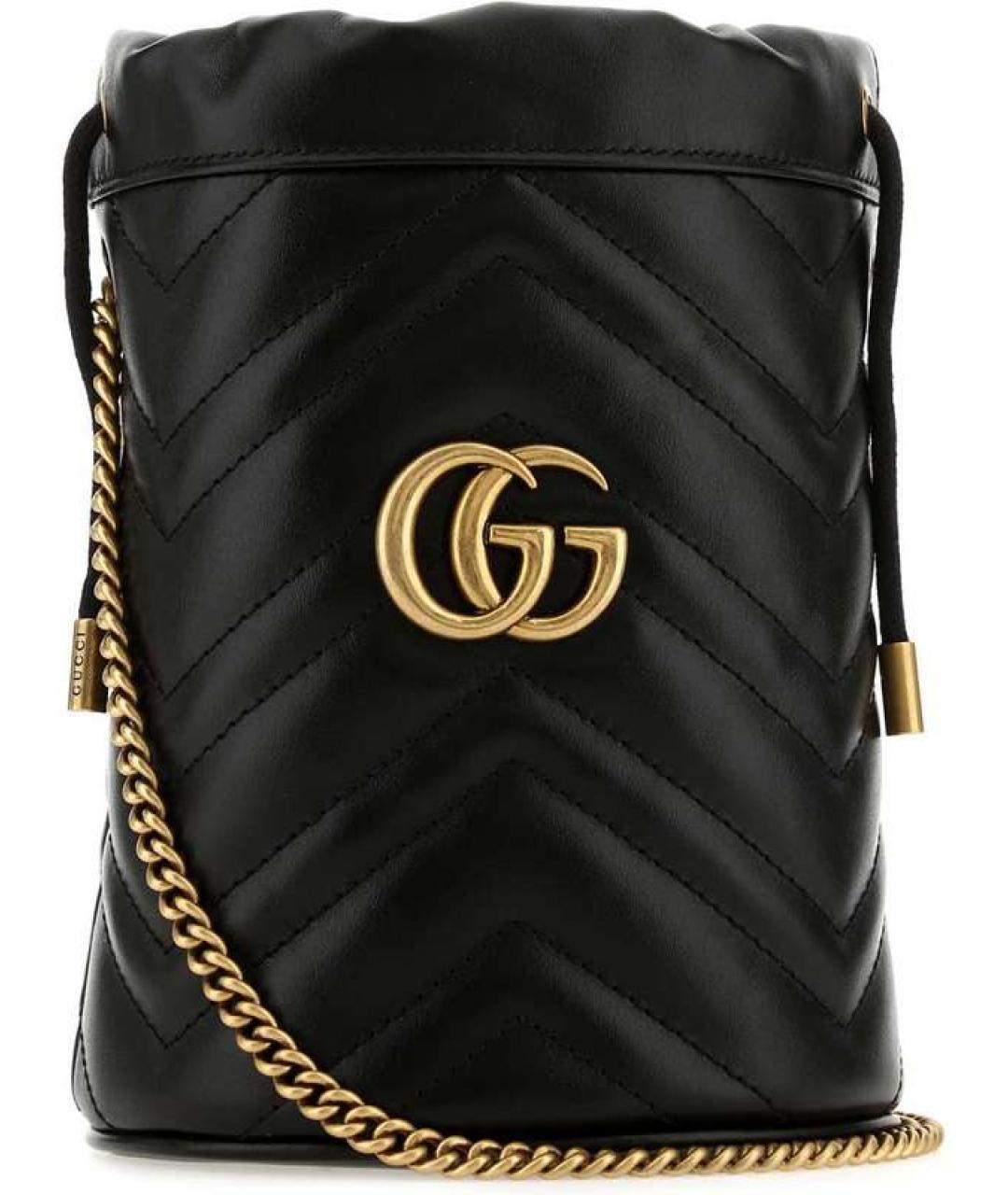 GUCCI Черная кожаная сумка через плечо, фото 1