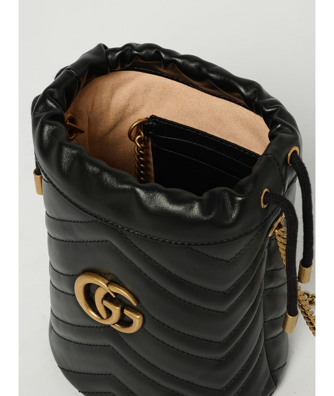 GUCCI Черная кожаная сумка через плечо, фото 4