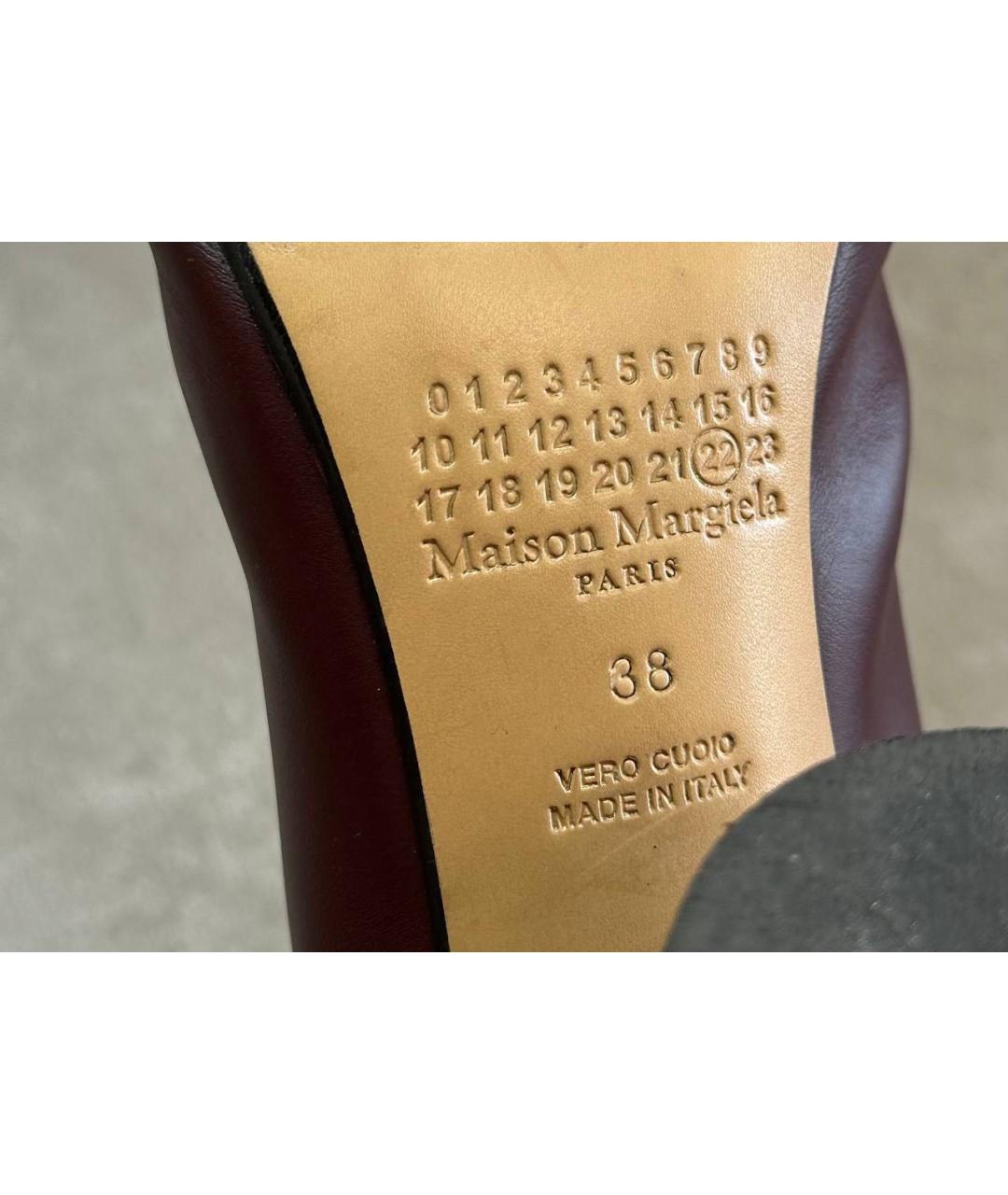 MAISON MARGIELA Бордовые кожаные полусапоги, фото 6