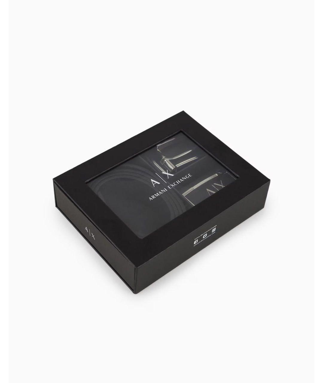 ARMANI EXCHANGE Черный кожаный ремень, фото 4
