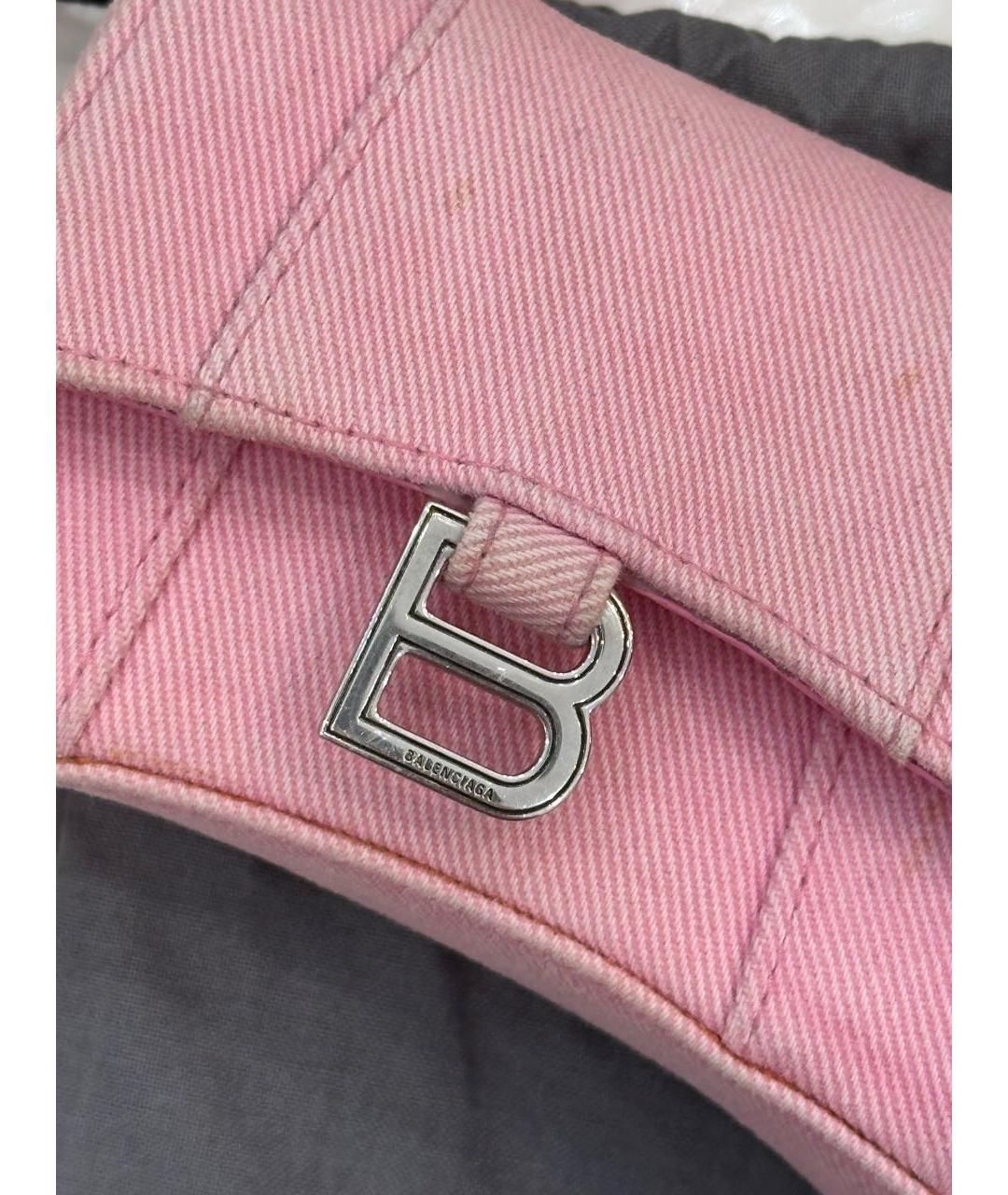 BALENCIAGA Розовая хлопковая сумка с короткими ручками, фото 2