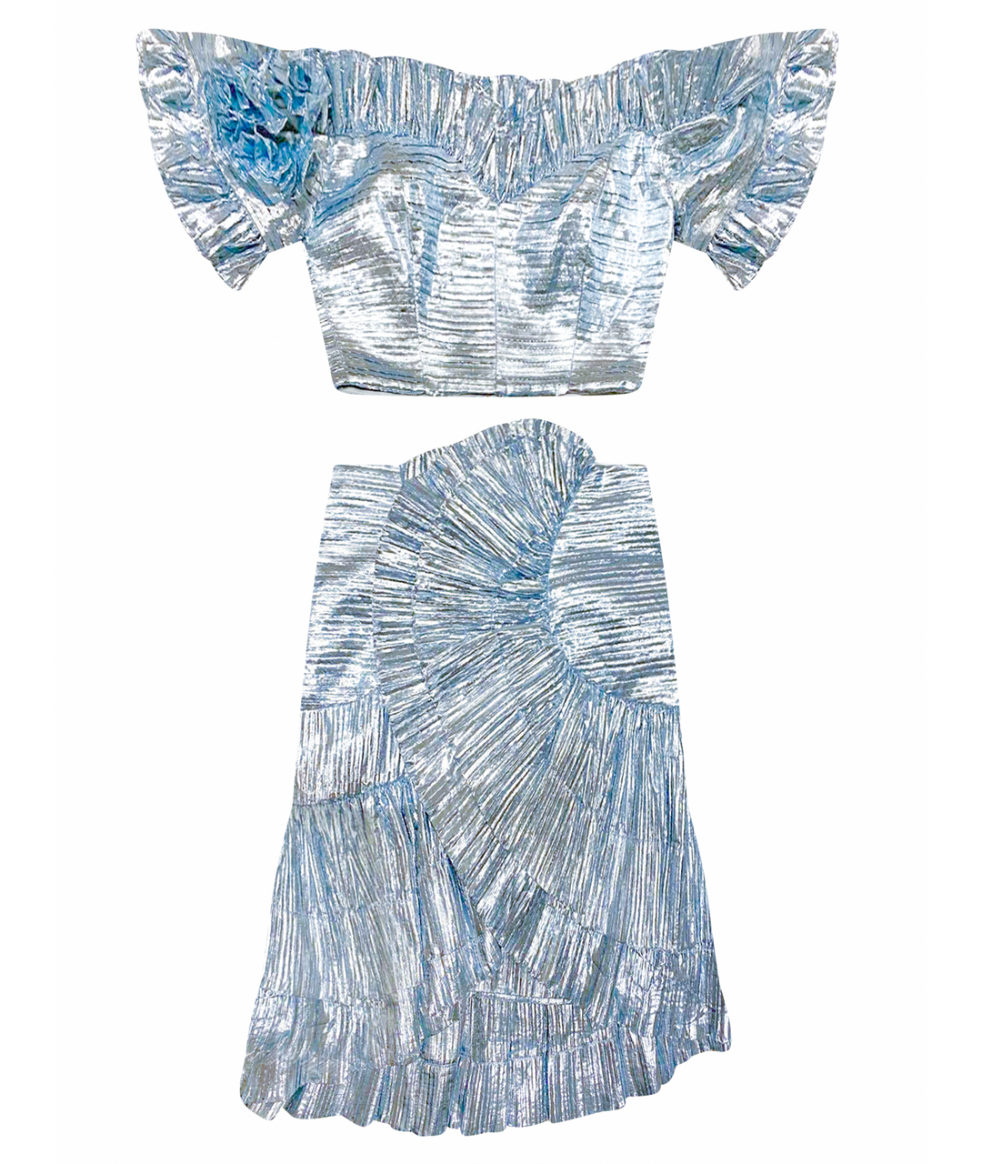 ALICE MCCALL Голубая полиэстеровая юбка мини, фото 1