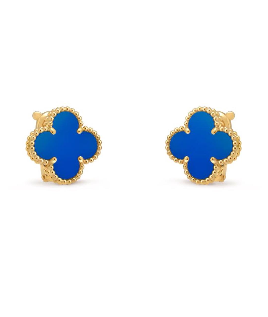 VAN CLEEF & ARPELS Синие серьги из желтого золота, фото 2
