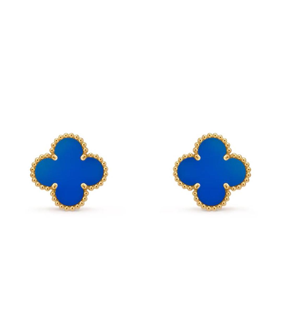 VAN CLEEF & ARPELS Синие серьги из желтого золота, фото 1