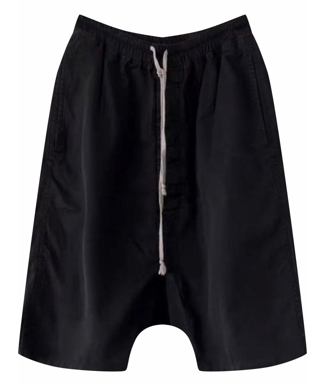 RICK OWENS Черные хлопковые шорты, фото 1