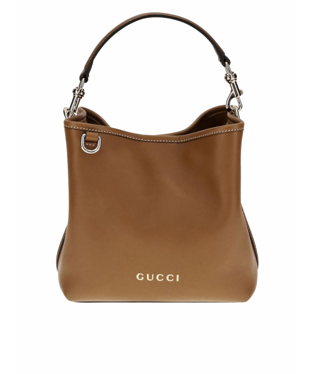GUCCI Коричневая кожаная сумка через плечо, фото 1
