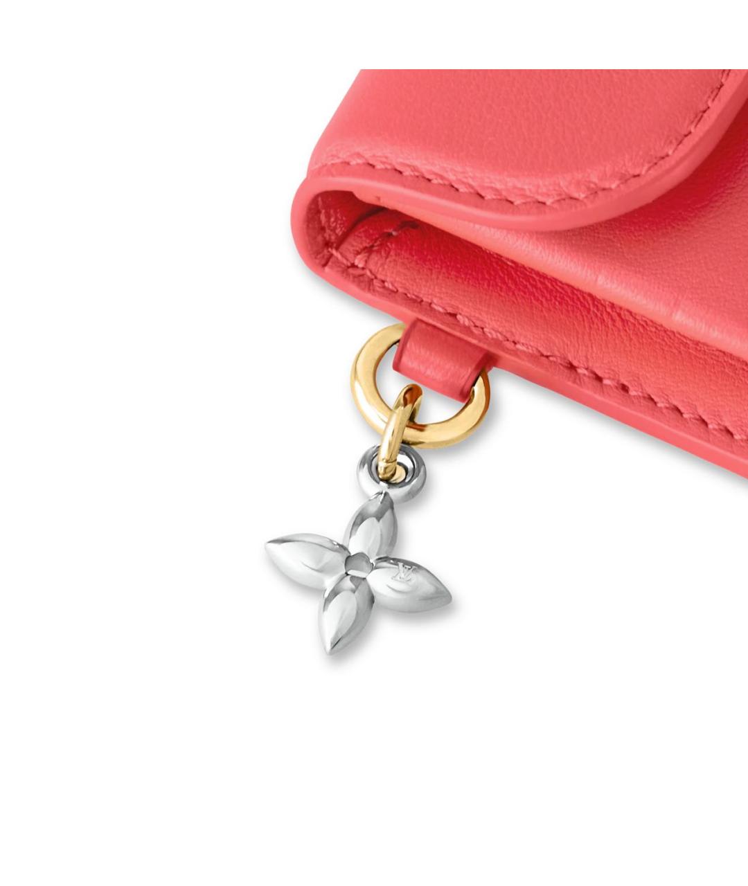 LOUIS VUITTON Коралловый кожаный кошелек, фото 5