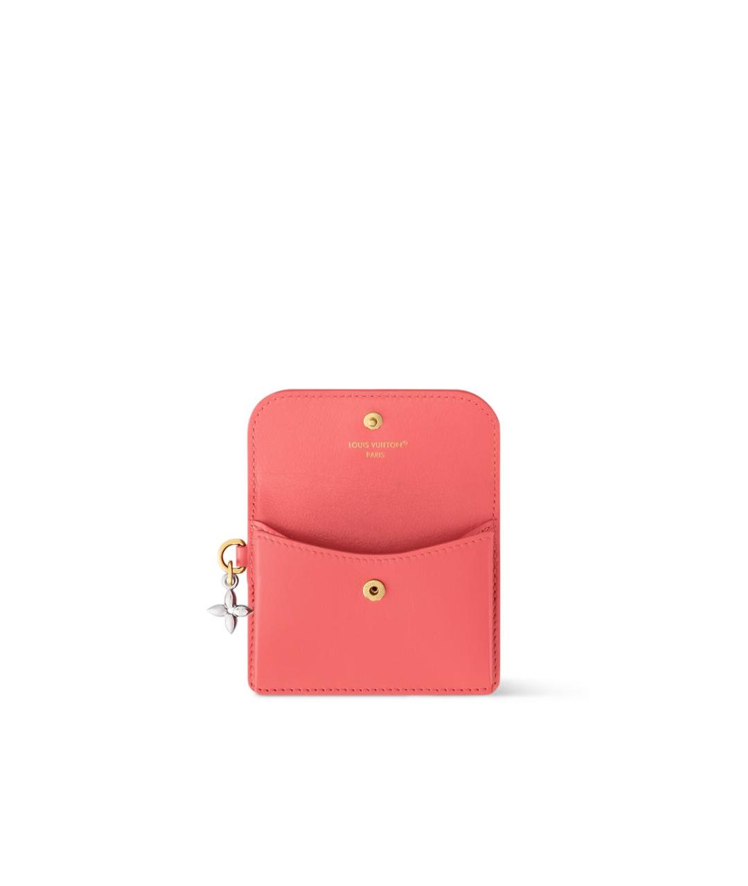 LOUIS VUITTON Коралловый кожаный кошелек, фото 4