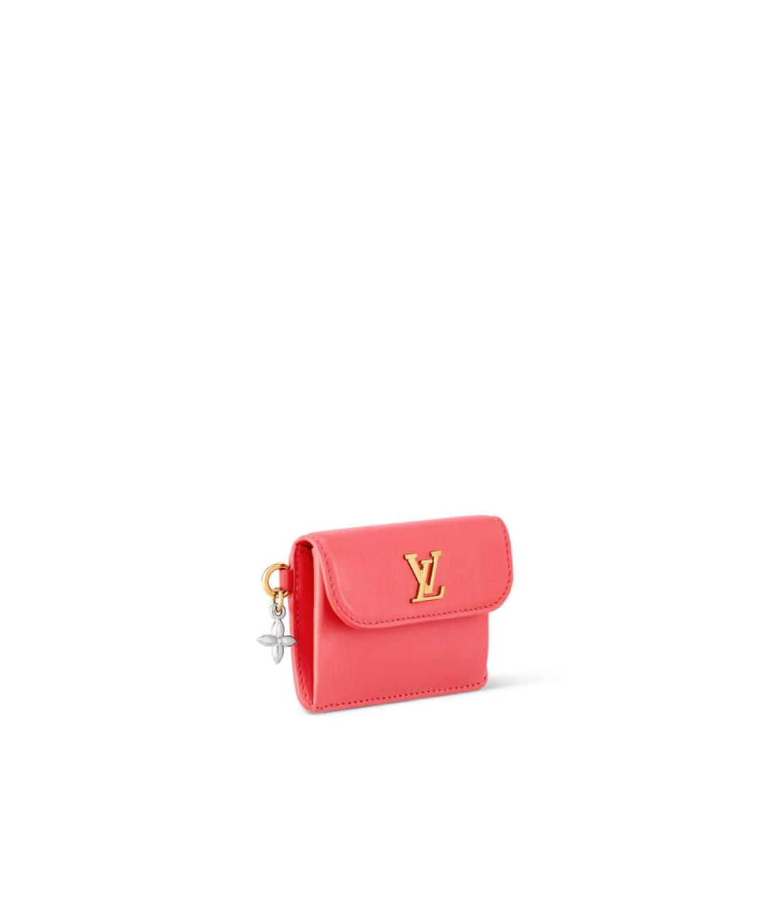 LOUIS VUITTON Коралловый кожаный кошелек, фото 2