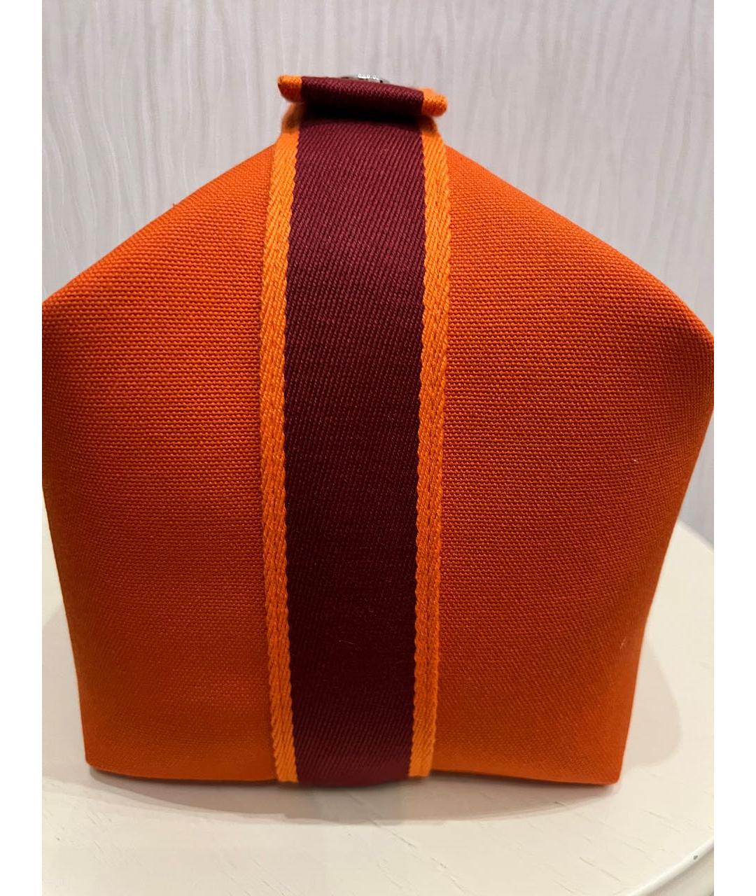 HERMES Оранжевая хлопковая косметичка, фото 3