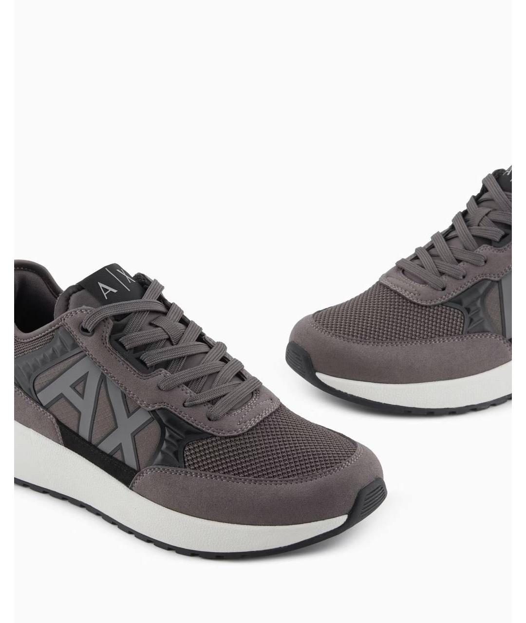 ARMANI EXCHANGE Бежевые замшевые низкие кроссовки / кеды, фото 2