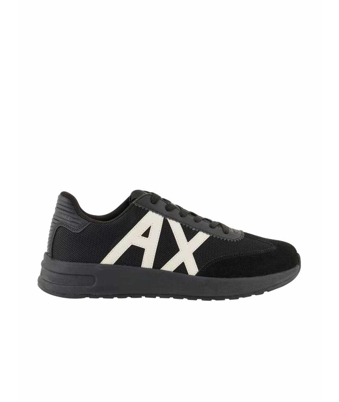 ARMANI EXCHANGE Черные замшевые низкие кроссовки / кеды, фото 1