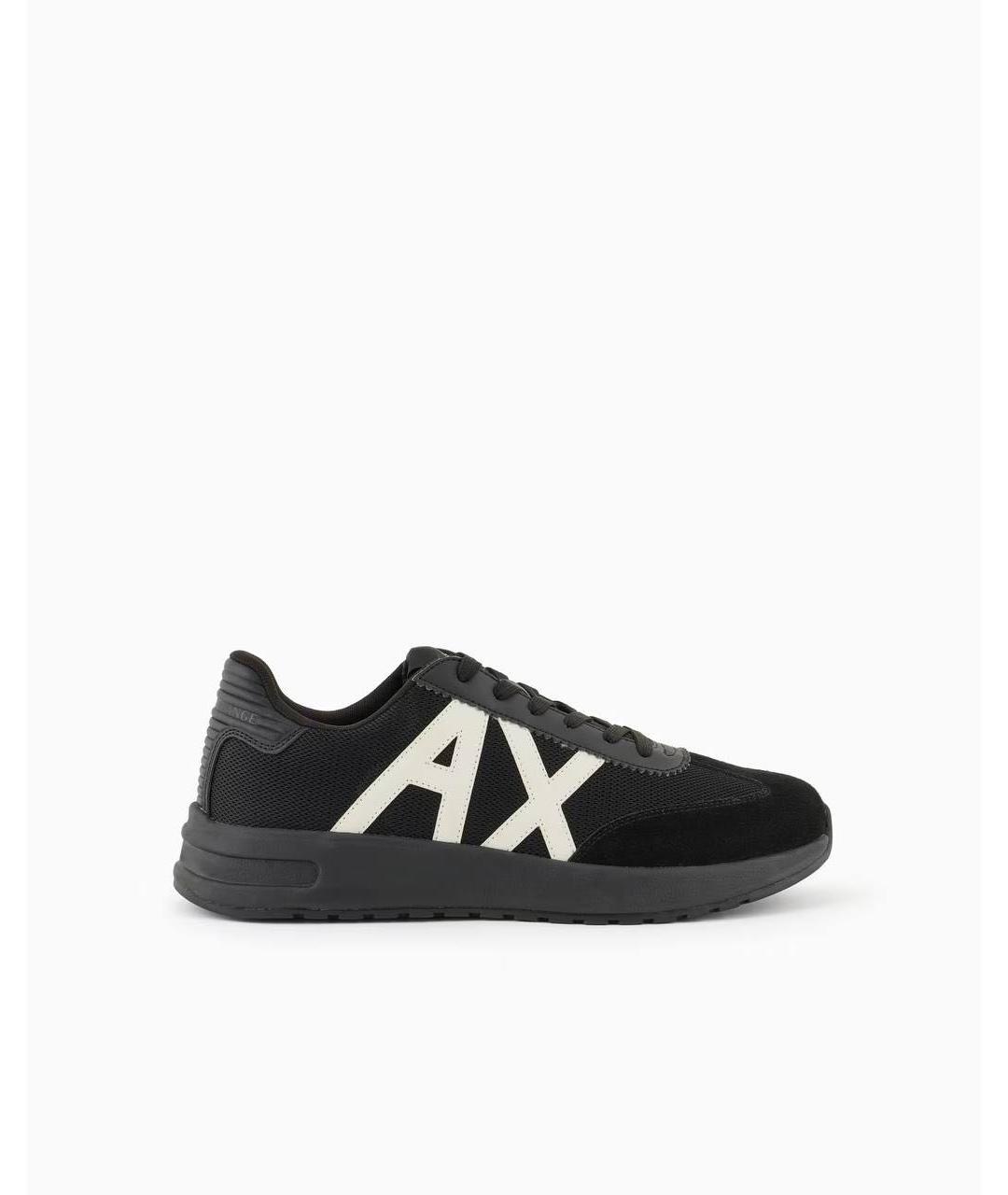 ARMANI EXCHANGE Черные замшевые низкие кроссовки / кеды, фото 5