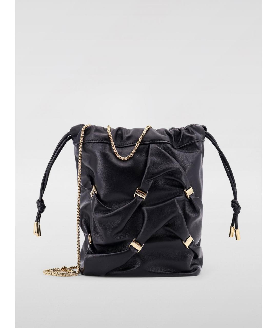 FERRAGAMO Черная кожаная сумка тоут, фото 4