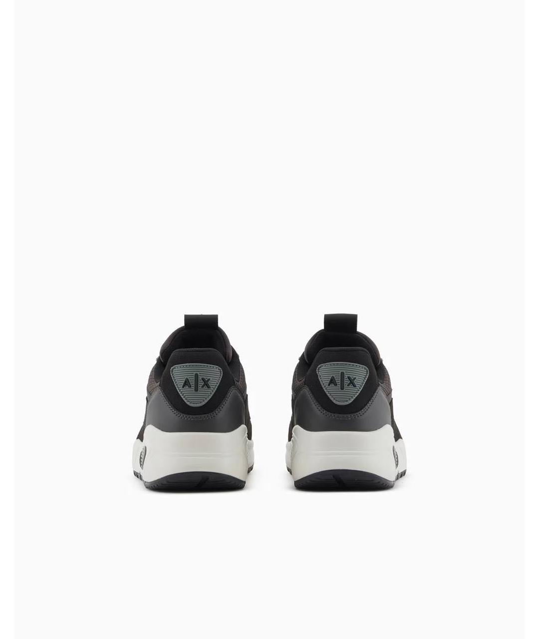ARMANI EXCHANGE Черные замшевые низкие кроссовки / кеды, фото 4