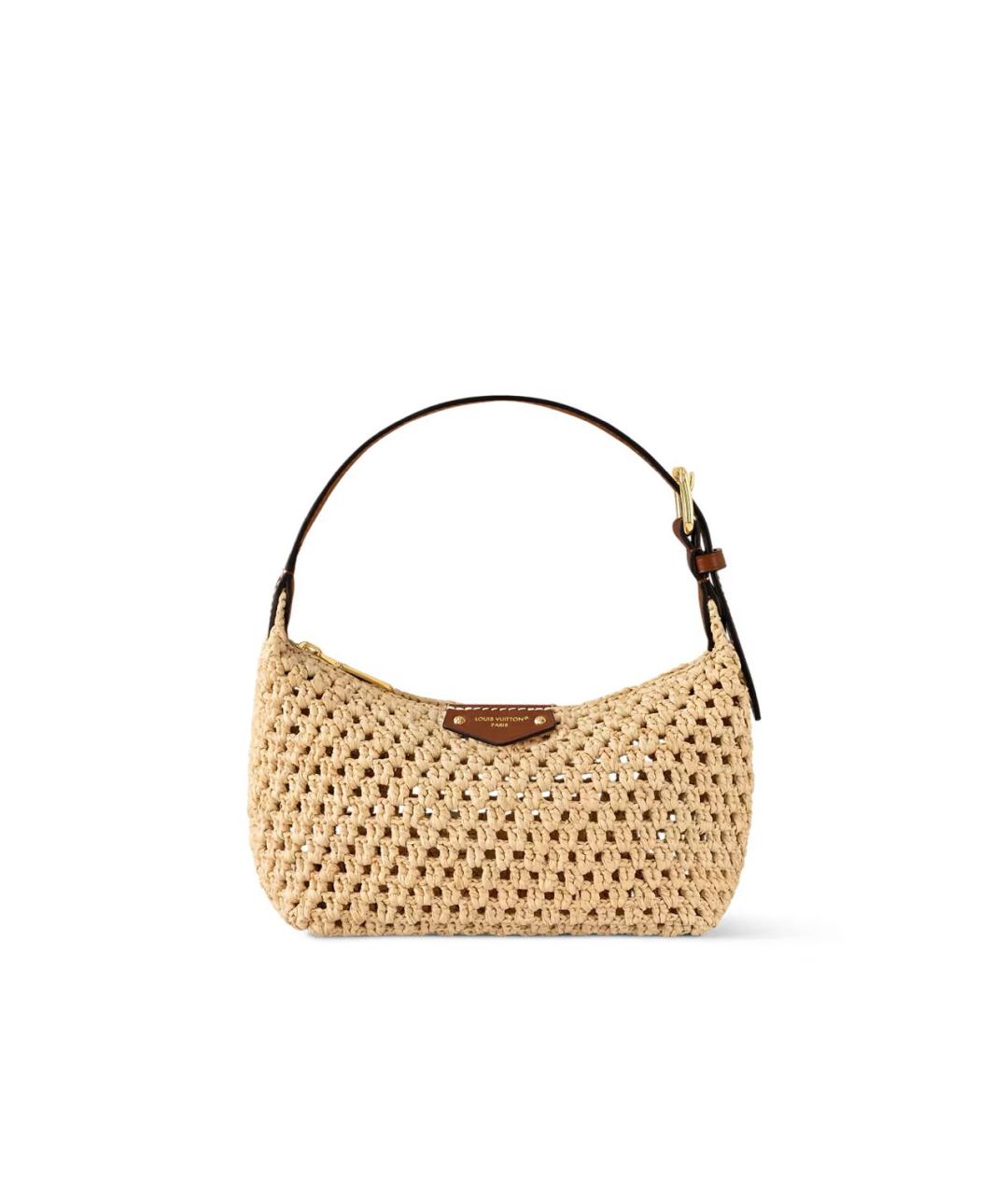 LOUIS VUITTON Бежевая пелетеная сумка с короткими ручками, фото 6