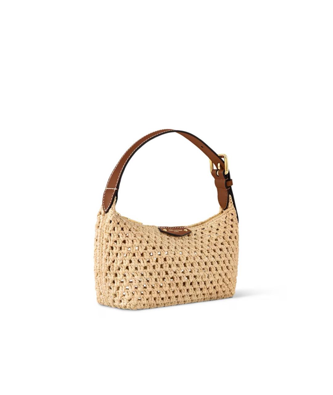 LOUIS VUITTON Бежевая пелетеная сумка с короткими ручками, фото 2