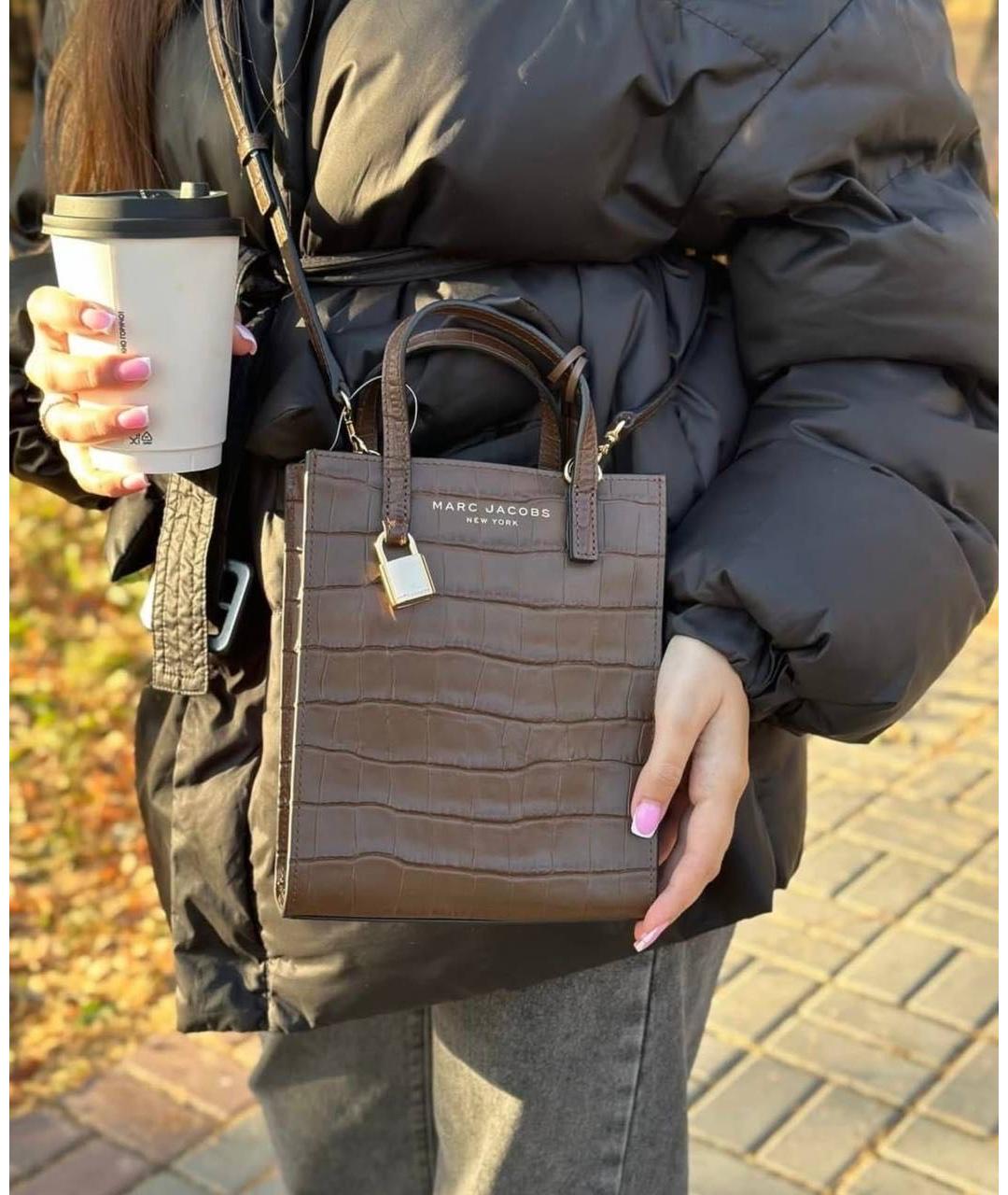 MARC JACOBS Коричневая кожаная сумка тоут, фото 3