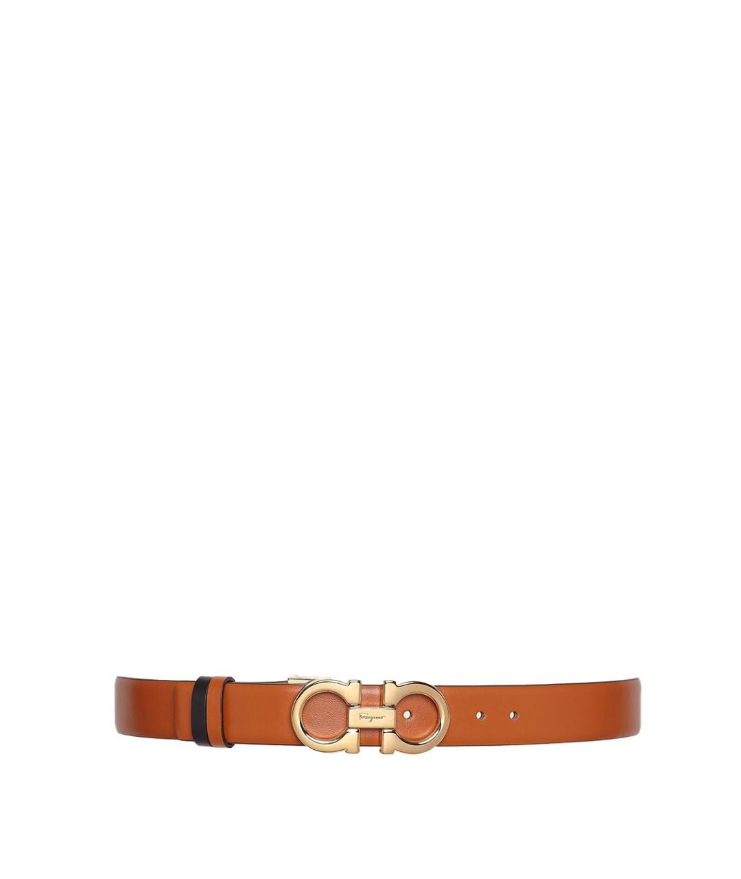 FERRAGAMO Коричневый кожаный ремень, фото 1