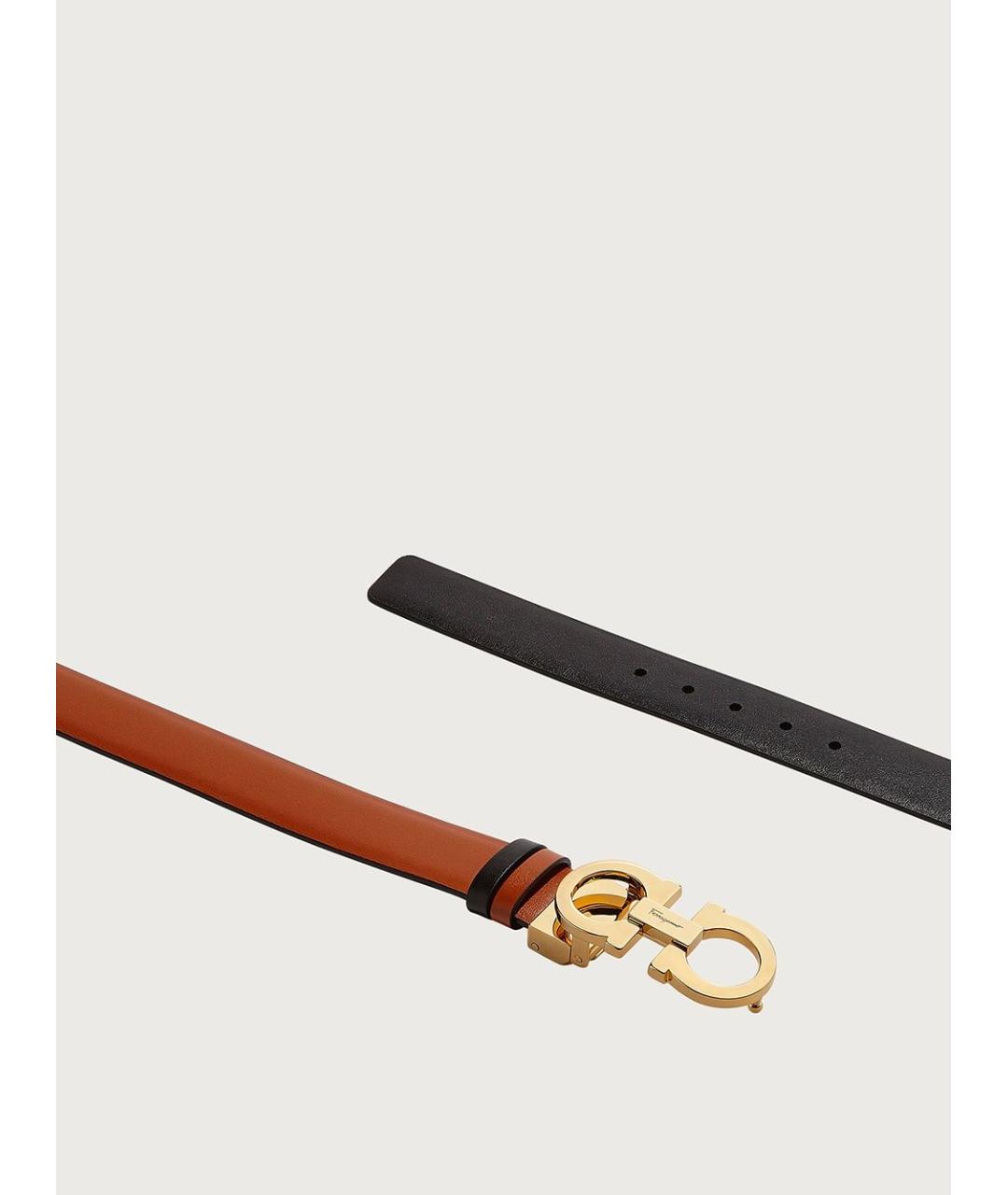 FERRAGAMO Коричневый кожаный ремень, фото 2