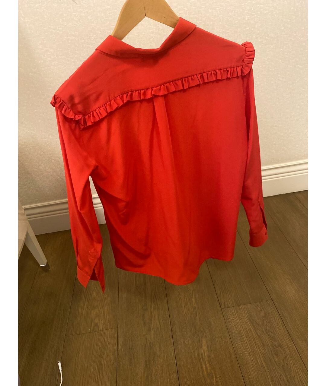MAJE Красная шелковая рубашка, фото 2