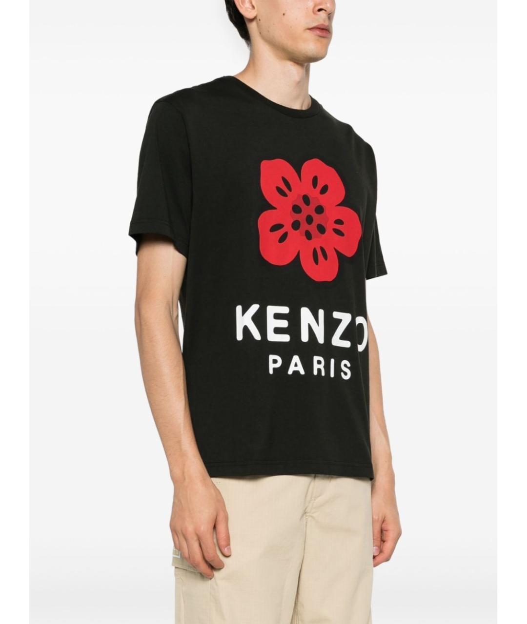 KENZO Черная хлопковая футболка, фото 2