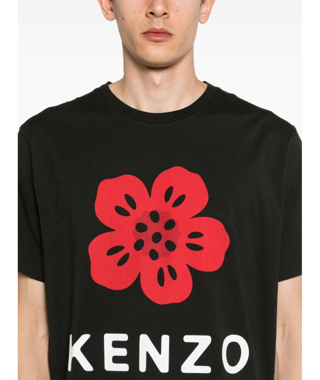 KENZO Черная хлопковая футболка, фото 3
