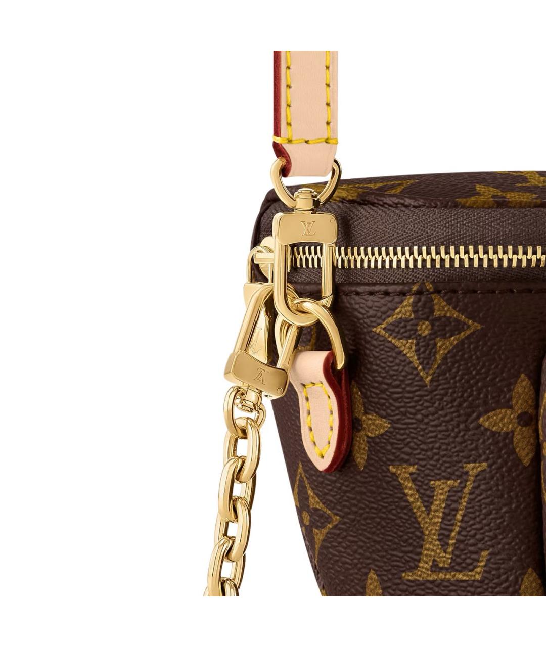LOUIS VUITTON Коричневая кожаная поясная сумка, фото 5