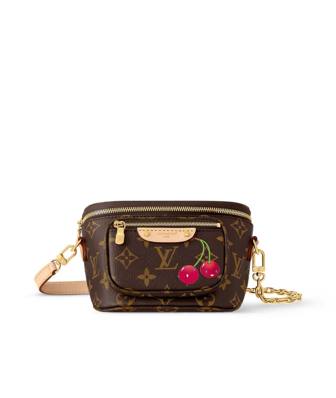 LOUIS VUITTON Коричневая кожаная поясная сумка, фото 1
