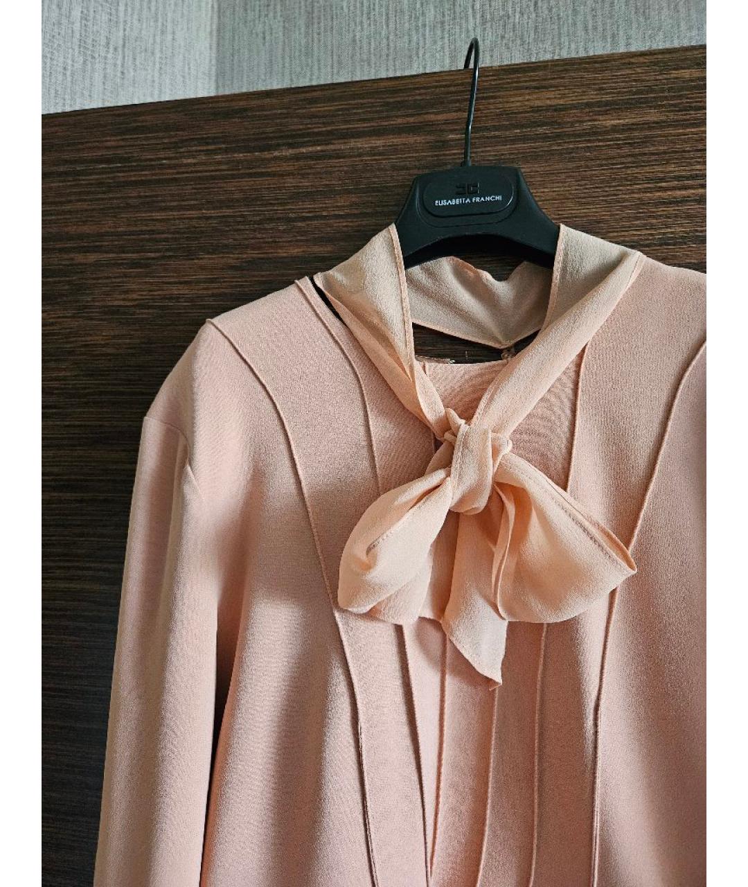 ELISABETTA FRANCHI Розовое вискозное повседневное платье, фото 6