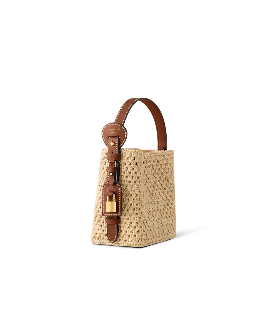 LOUIS VUITTON Бежевая пелетеная пляжная сумка, фото 3