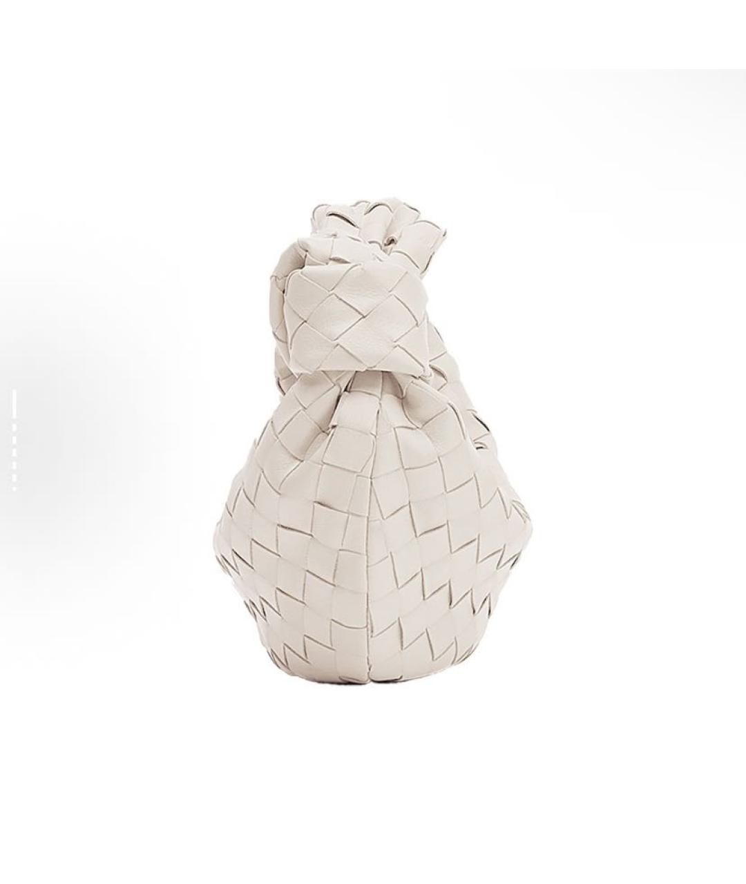 BOTTEGA VENETA Белая кожаная сумка с короткими ручками, фото 2