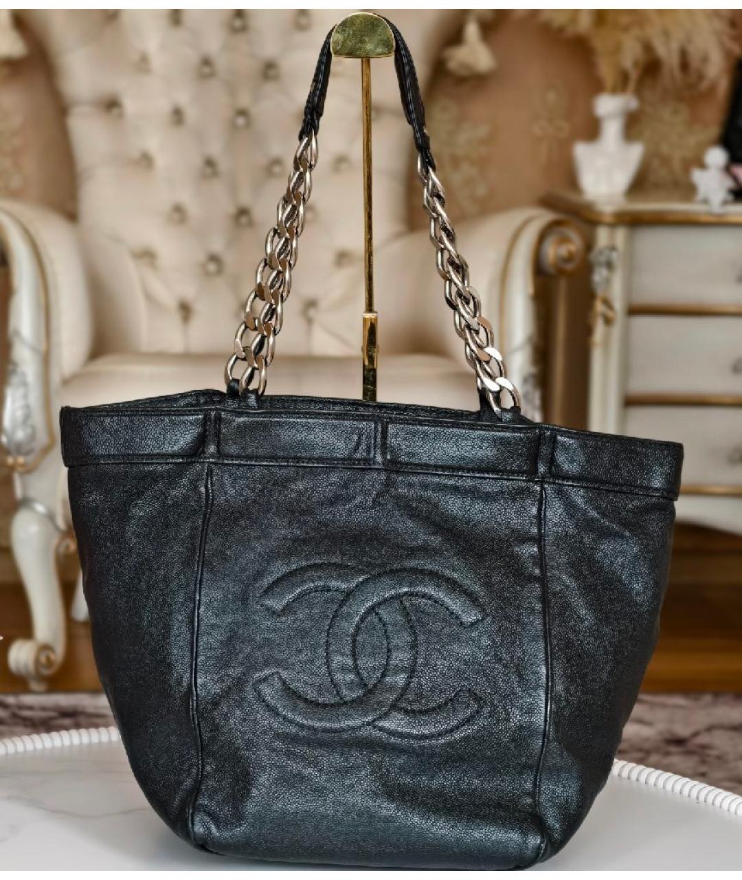 CHANEL Черная кожаная сумка через плечо, фото 8