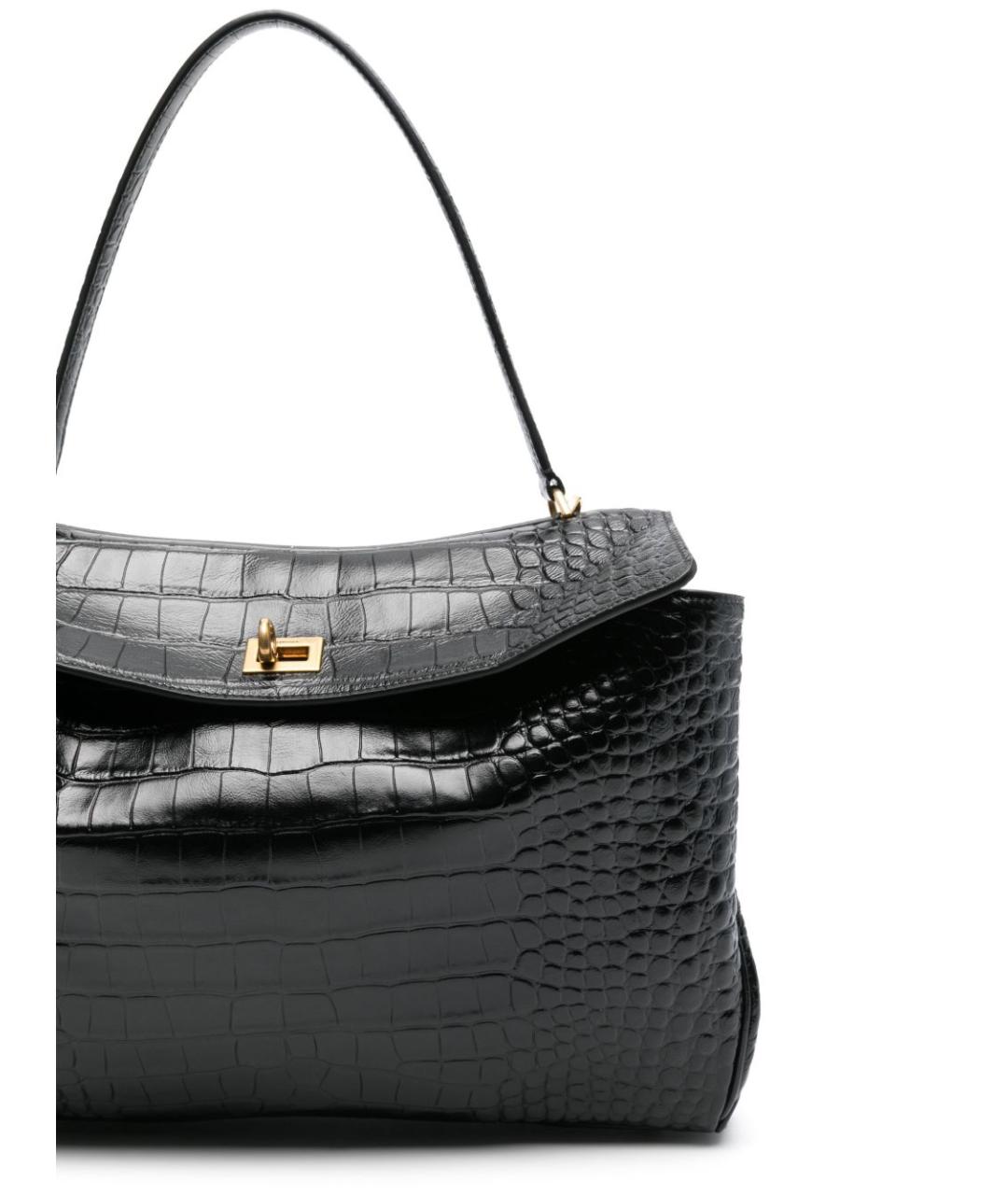 BALENCIAGA Черная кожаная сумка тоут, фото 2