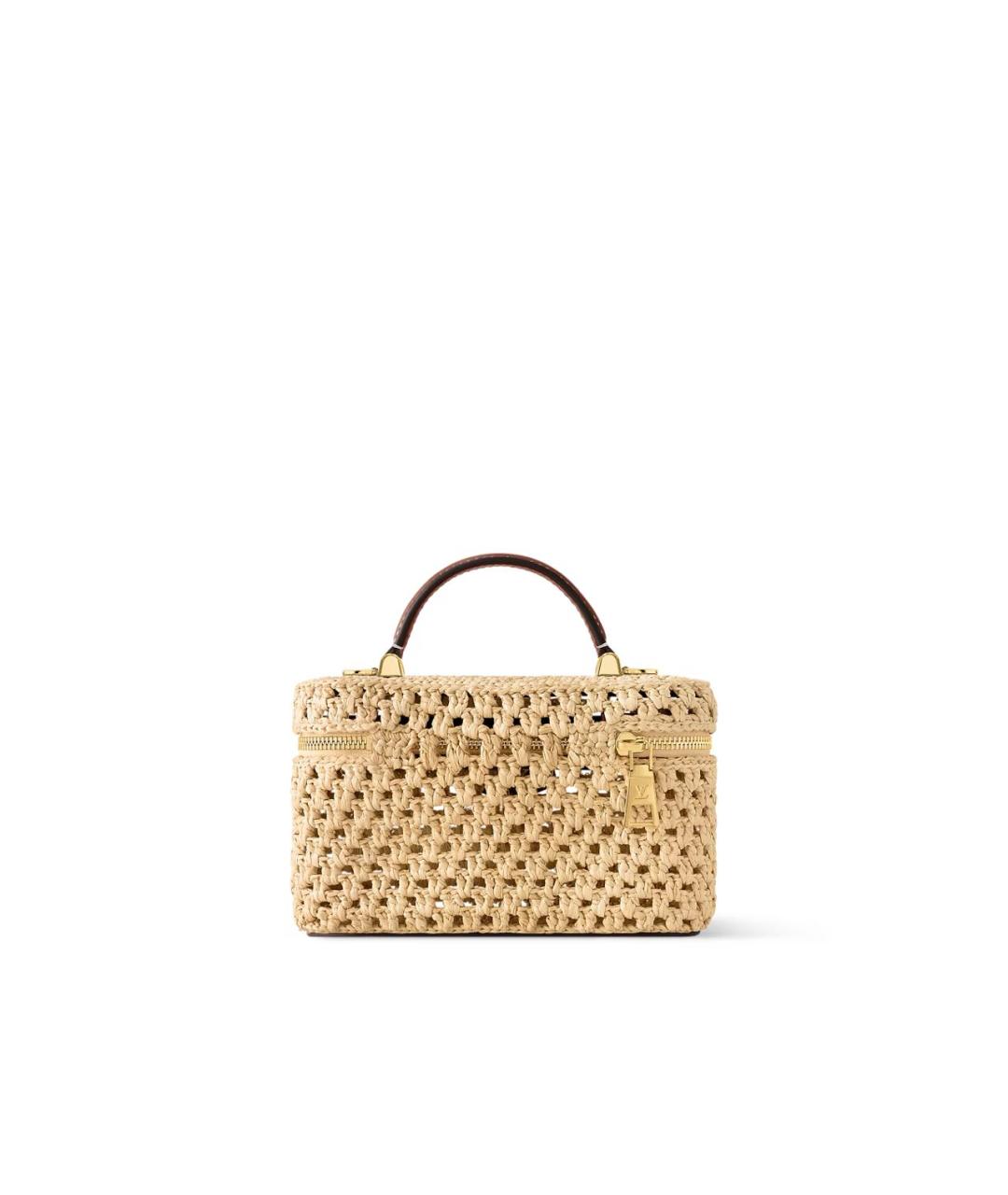 LOUIS VUITTON Бежевая пелетеная сумка с короткими ручками, фото 3