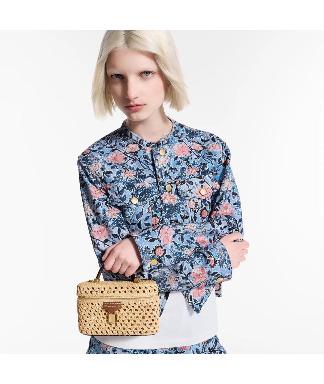 LOUIS VUITTON Бежевая пелетеная сумка с короткими ручками, фото 5