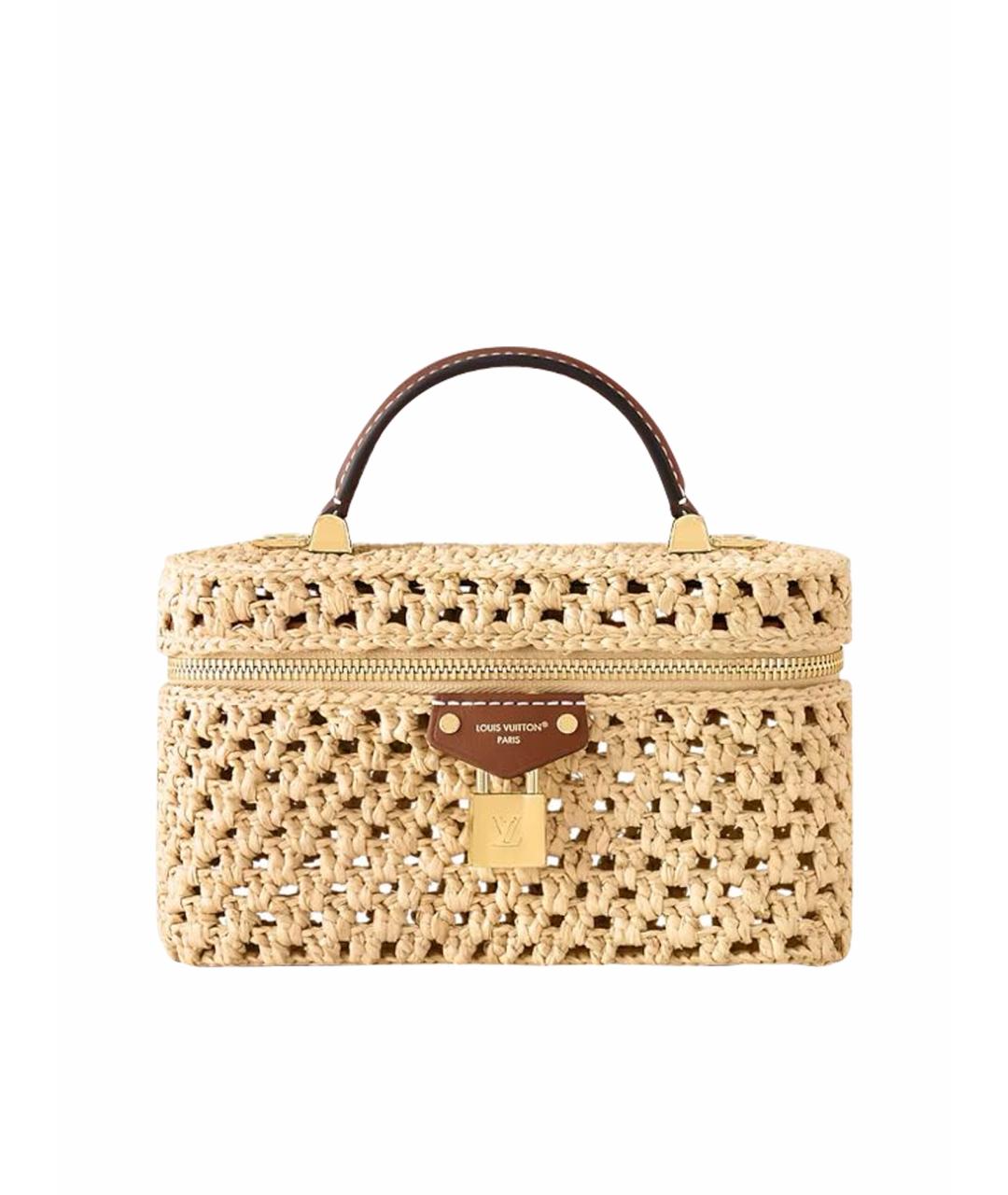LOUIS VUITTON Бежевая пелетеная сумка с короткими ручками, фото 1