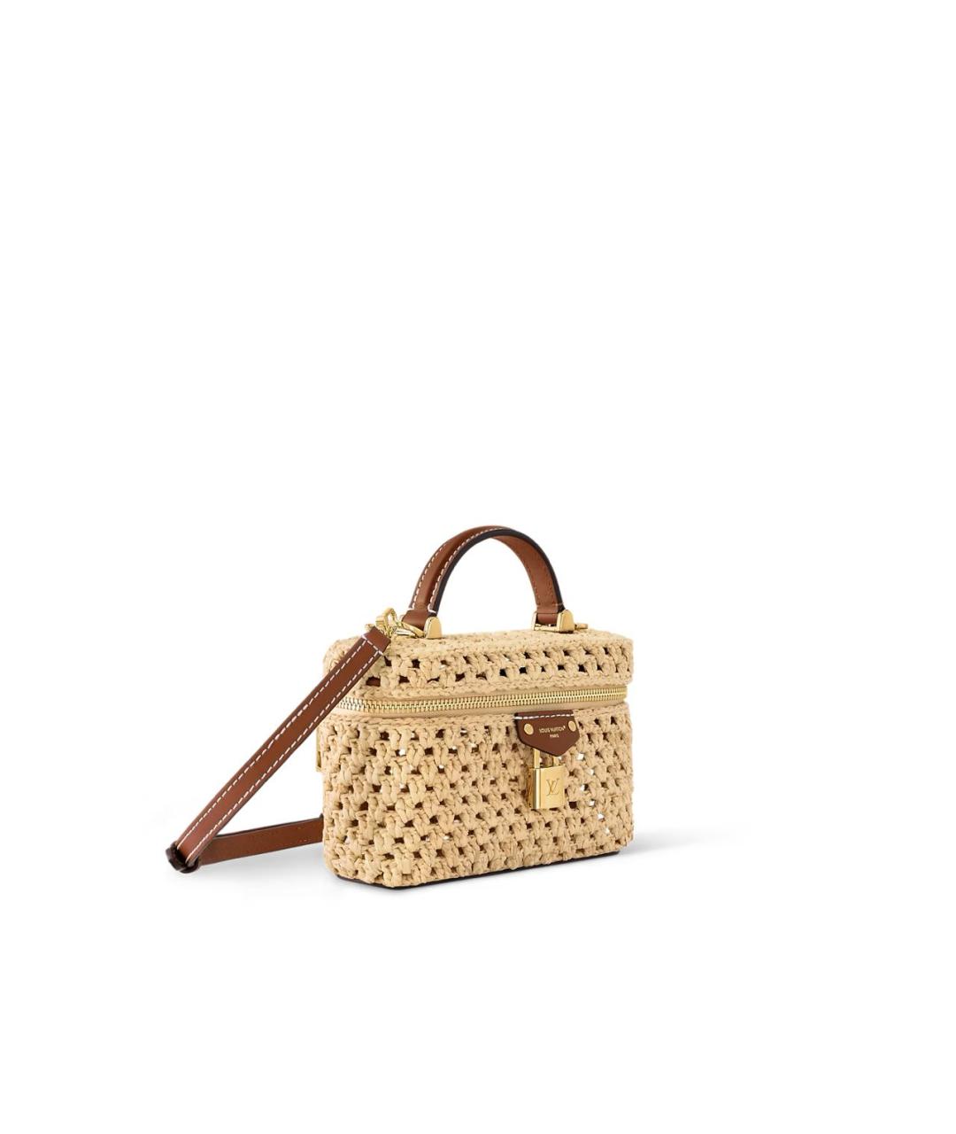 LOUIS VUITTON Бежевая пелетеная сумка с короткими ручками, фото 2
