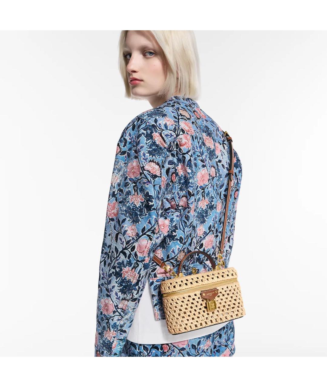 LOUIS VUITTON Бежевая пелетеная сумка с короткими ручками, фото 6
