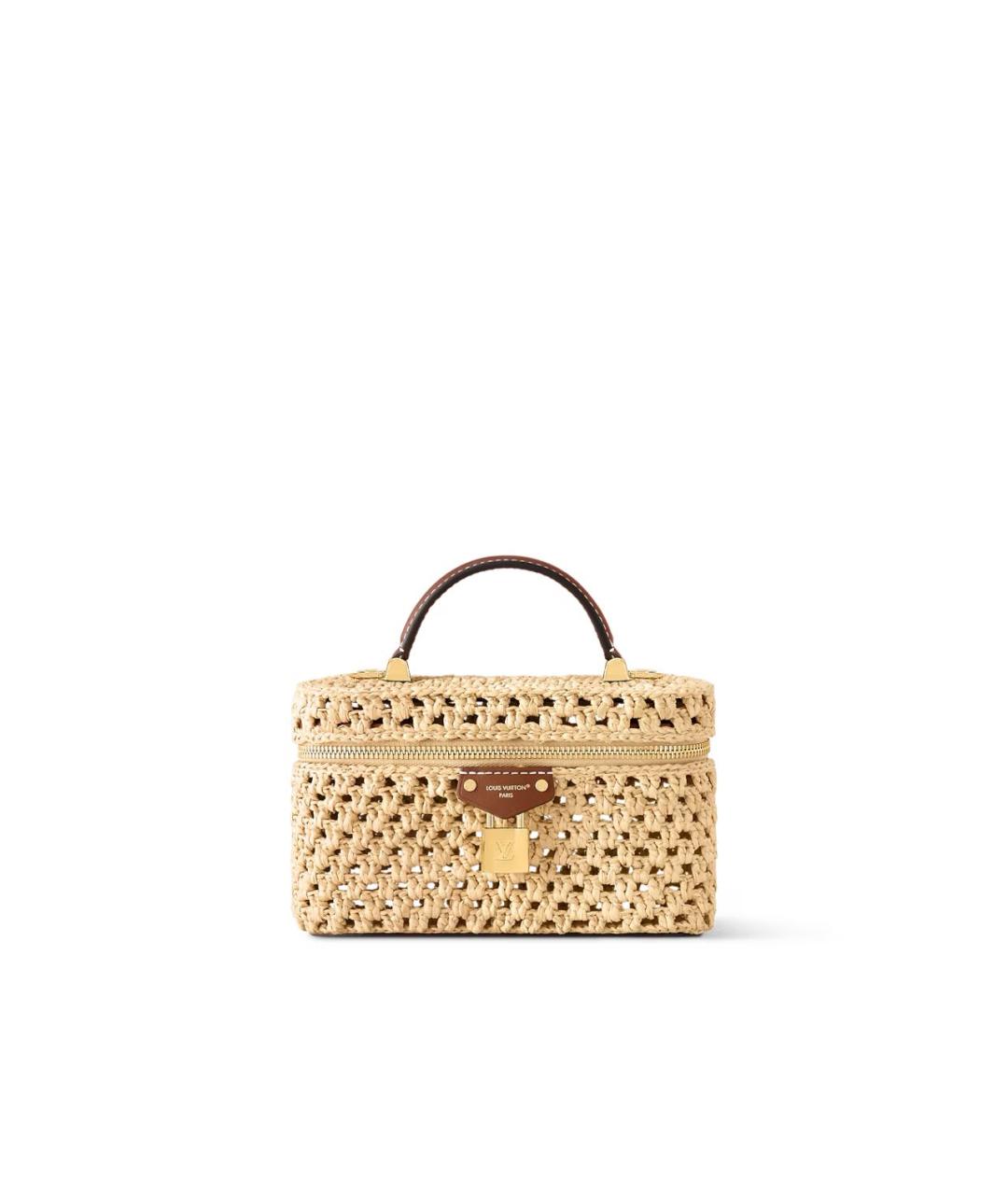 LOUIS VUITTON Бежевая пелетеная сумка с короткими ручками, фото 7