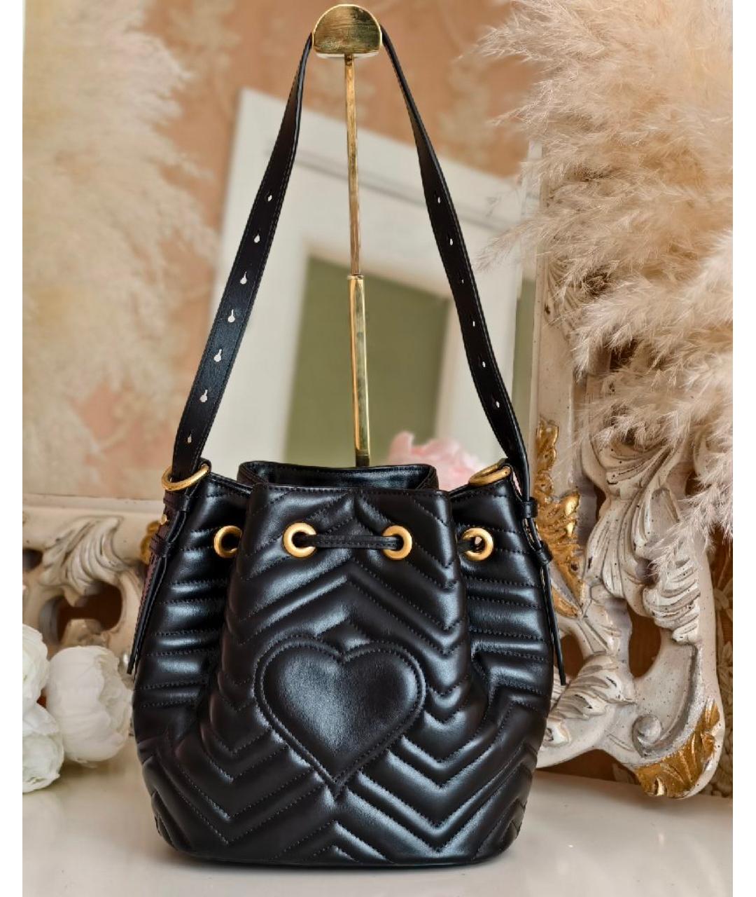 GUCCI Черная кожаная сумка тоут, фото 3