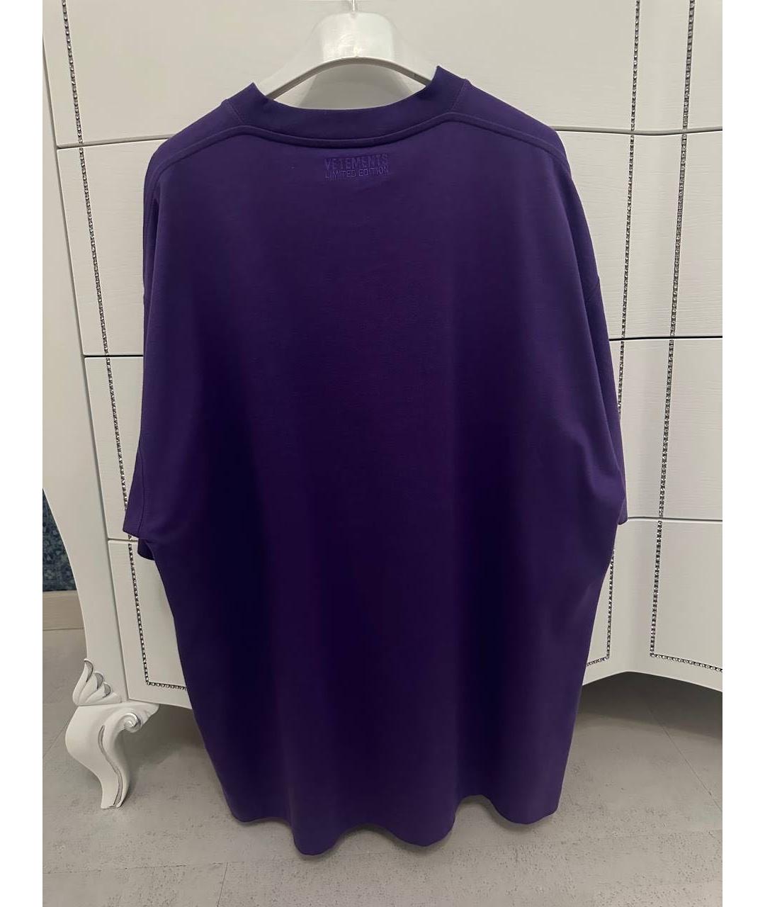 VETEMENTS Фиолетовая хлопковая футболка, фото 2