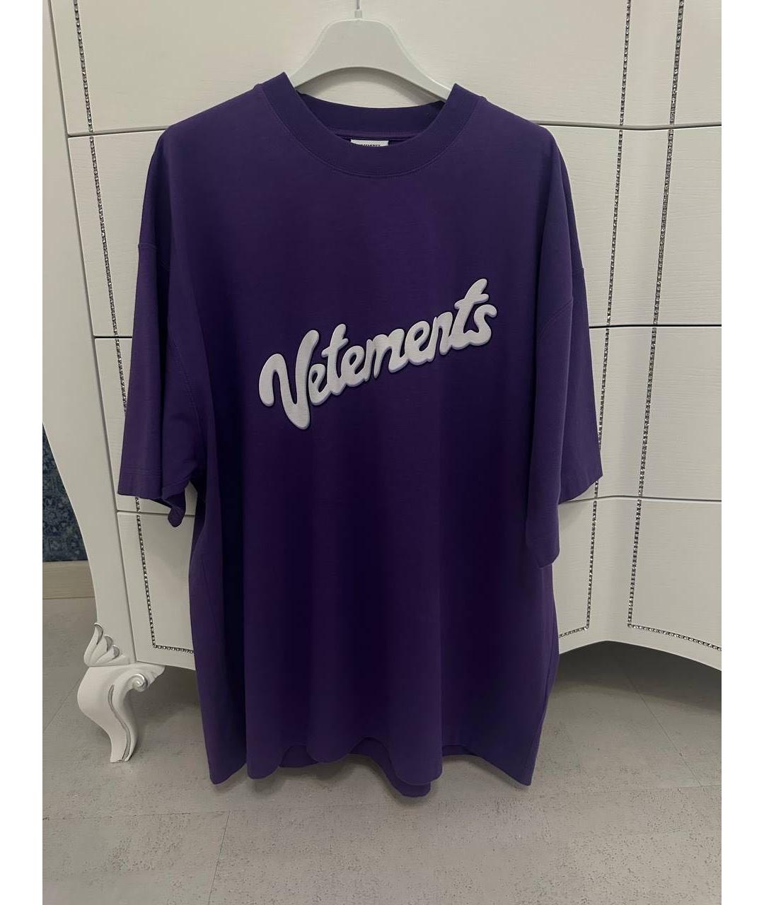 VETEMENTS Фиолетовая хлопковая футболка, фото 9