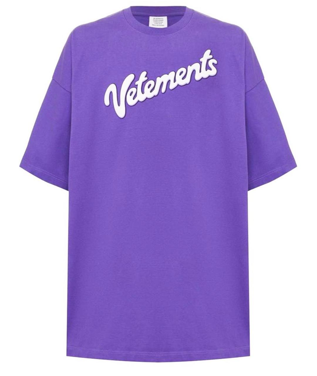 VETEMENTS Фиолетовая хлопковая футболка, фото 1